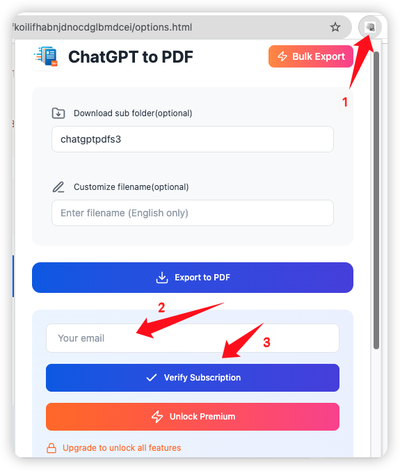 ChatGPT to PDF Interface